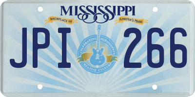 MS license plate JPI266