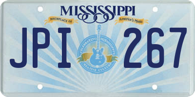 MS license plate JPI267