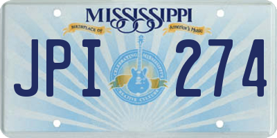 MS license plate JPI274