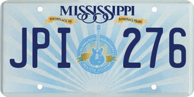 MS license plate JPI276