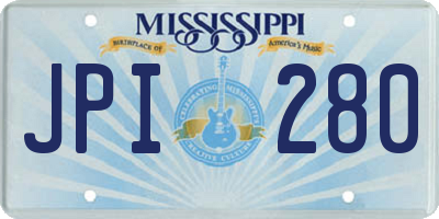 MS license plate JPI280