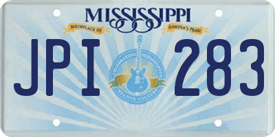 MS license plate JPI283