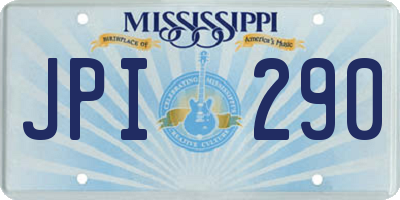 MS license plate JPI290