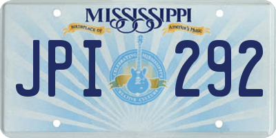 MS license plate JPI292