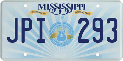 MS license plate JPI293