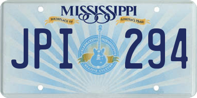 MS license plate JPI294