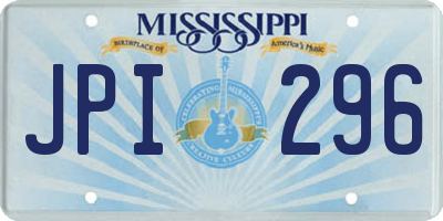 MS license plate JPI296