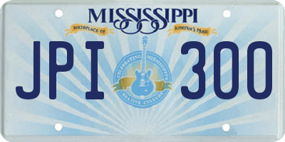 MS license plate JPI300