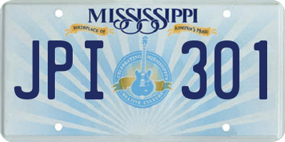 MS license plate JPI301