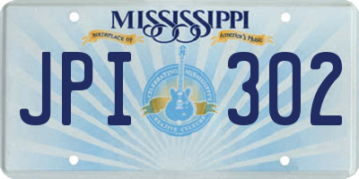 MS license plate JPI302