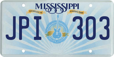 MS license plate JPI303