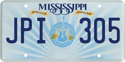 MS license plate JPI305
