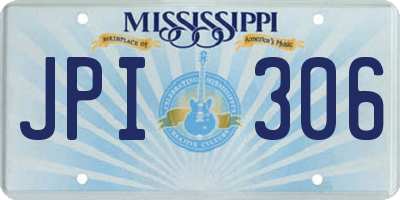 MS license plate JPI306