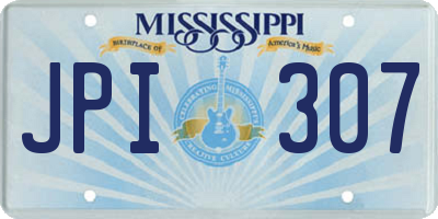 MS license plate JPI307