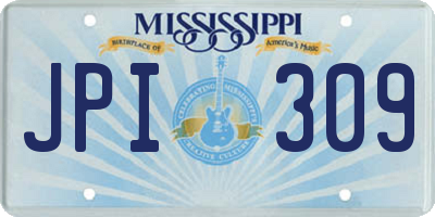 MS license plate JPI309