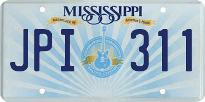 MS license plate JPI311