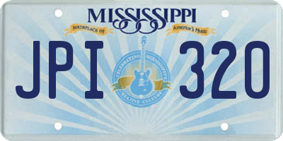MS license plate JPI320