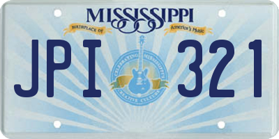 MS license plate JPI321