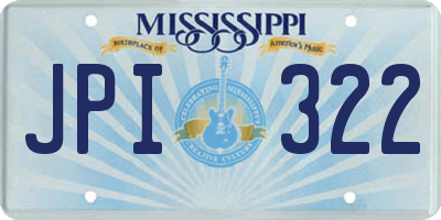 MS license plate JPI322