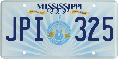 MS license plate JPI325