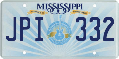 MS license plate JPI332