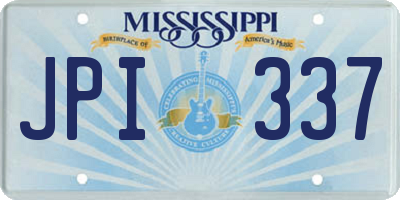 MS license plate JPI337