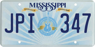 MS license plate JPI347