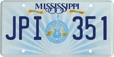 MS license plate JPI351