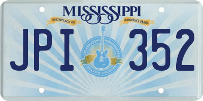 MS license plate JPI352