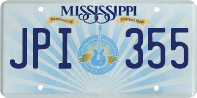 MS license plate JPI355