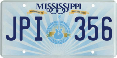 MS license plate JPI356