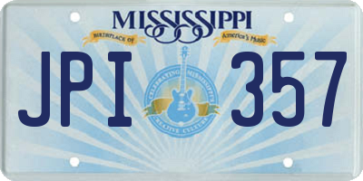 MS license plate JPI357