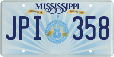 MS license plate JPI358
