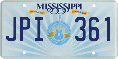 MS license plate JPI361