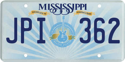 MS license plate JPI362