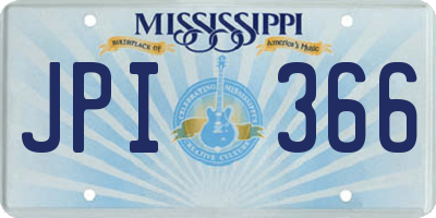 MS license plate JPI366