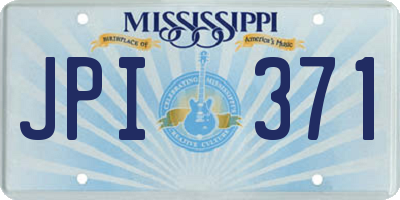 MS license plate JPI371