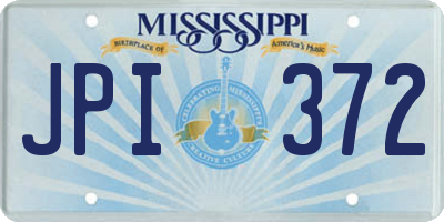 MS license plate JPI372