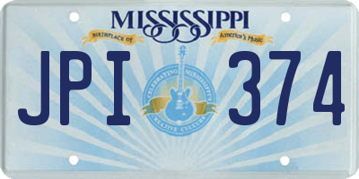 MS license plate JPI374