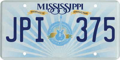 MS license plate JPI375