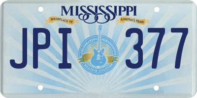 MS license plate JPI377