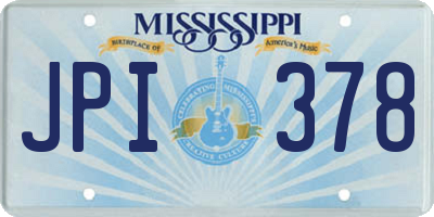 MS license plate JPI378