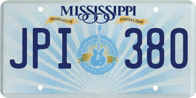 MS license plate JPI380