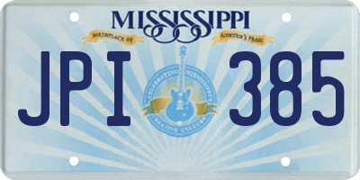 MS license plate JPI385