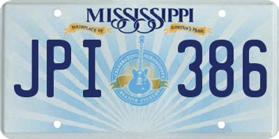 MS license plate JPI386