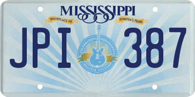 MS license plate JPI387