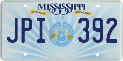 MS license plate JPI392