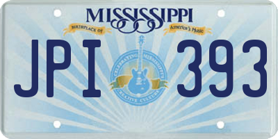 MS license plate JPI393