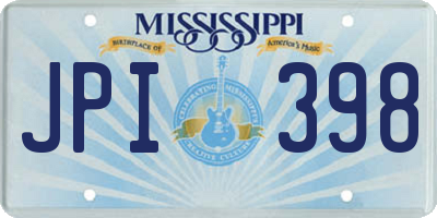 MS license plate JPI398