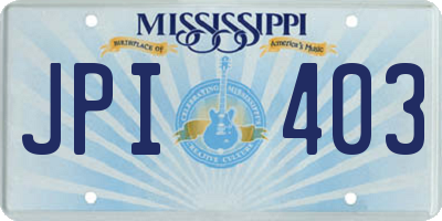 MS license plate JPI403